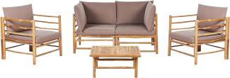 Lounge Set mit Tisch CERRETO Bambusholz Taupe