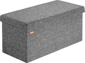 Casaria Sitztruhe mit Stauraum 80 x 40 x 40 cm Faltbar 100L Gepolstert Deckel Stoff Wohnzimmer Schlafzimmer Sitzhocker Sitzbank Aufbewahrungsbox Dunkelgrau