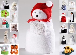 JACK Handtuch Set Frottier Geschenk Set viele Modelle Handarbeit Origami Gästetuch, (1-St), Handtuch, Waschhandschuh, gefaltete Tiere, tolle Geschenkidee