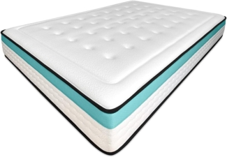 amuéblate online - Viskoelastische Matratze, 150x190 cm, Flow Nature mehrschichtig, Höhe 24 cm, mittlere/hohe Festigkeit, milbendicht, antibakteriell und hypoallergen