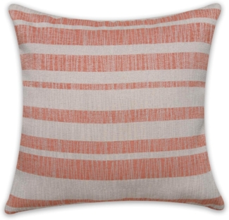 Kissen gestreift mit Füllung orange 45 x 45 cm
