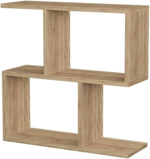 Dmora - Wohnzimmertisch Polyh, Niedriger Wohnzimmertisch, Kaffeeregal, Couchtisch für Sofa, 60x20h60 cm, Eiche