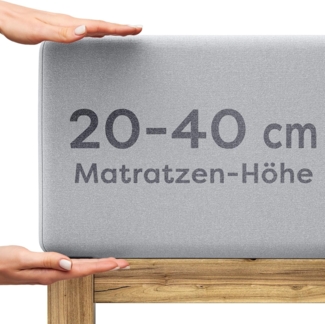 Wolkenfeld Spannbettlaken Boxspringbett Bettlaken - Spannbetttuch für Matratzen bis 40cm, Jersey, Gummizug: rundum, (1 Stück), Elastisch & Rutschfest: 90x200, 140x200, 160x200, 180x200 & Übergrößen