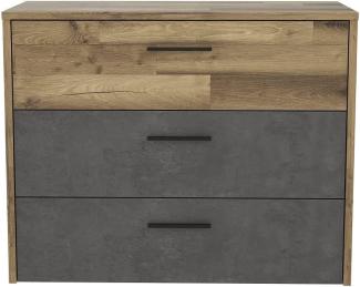 FORTE Ricciano Sideboard, Holzwerkstoff, Braun/Grau, 99,8 x 79,9 x 41,5 cm