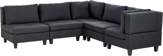 Ecksofa UNSTAD Schwarz Stoff