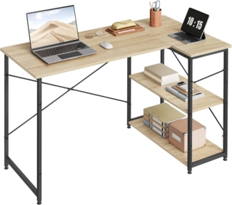 Geräumiger Arbeitstisch mit zwei Ablagen natur