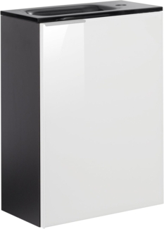 Fackelmann SBC KARA Gäste WC Set 2-teilig 45 cm, Weiß/Anthrazit, rechts, Glas Anthrazit