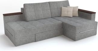 Ecksofa mit Schlaffunktion 240x160cm Grau Rechts