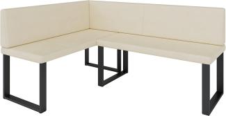 Eckbank Akiko Metal - Eckbankgruppe für Ihrem Esszimmer, Küche modern, Sitzecke, Essecke. Perfekt für Küche, Büro und Rezeption. Solide und Starke Verarbeitung. (Soft 18, 142x196 cm Links)