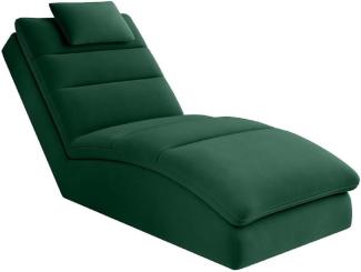 Casa Padrino Luxus Chaiselongue mit Kopfkissen Grün 85 x 170 x H. 92 cm - Wohnzimmer Liegesessel - Relexliege - Recamiere - Wohnzimmer Möbel - Luxus Möbel