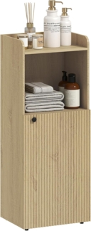 HOMCOM Badkommode 3-stufig verstellbares Regal, Melaminoberfläche (Badschrank, 1 St, Aufbewahrungsschrank), für Badezimmer, Wohnzimmer, Eiche