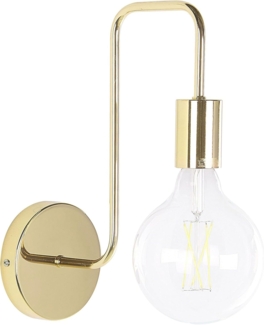 'Savena' Wandleuchte Gold mit 32 cm Höhe Lampe aus Metall Wohnzimmer Schlafzimmer Küche Flur Moderne Deckenleuchte Modernes Design