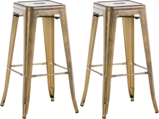 CLP 2er Set Barhocker Joshua V2 mit Fußstütze,gold