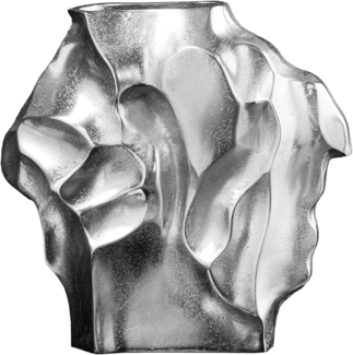 riess-ambiente Dekovase LIQUID 25cm silber · Blumenvase aus Metall für Wohnzimmer & Küche (Einzelartikel, 1 St), Tischdeko · handmade · Hammerschlag Design · Accessoire