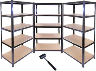 3 x Monster Racking T-Rax 90cm Lagerregal Schwarz