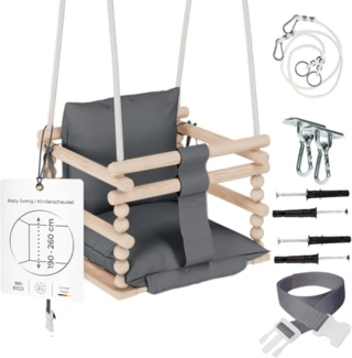 MAMOI® Babyschaukel Holz | Indoor Babyschaukel | Kinderschaukel Indoor | Babyschaukel 3 in 1 + SICHERHEITSGURT | Holzschaukel Baby | Kleinkindschaukel | Kinderschaukel Holz | CE | 100% ECO | Made in EU