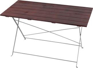 Biergartentisch Berlin, Klapptisch Gartentisch, Akazie lackiert 120 x 60 x 75 cm ~ dunkelbraun