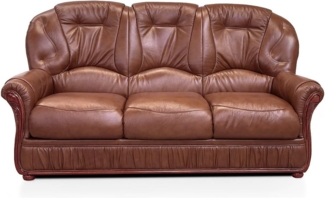 Vente-unique - Ledersofa 3-Sitzer - Büffelleder - Braun - DAPHNE
