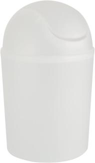 WENKO 15199100 Schwingdeckeleimer Arktis Weiß, Fassungsvermögen 4. 5 L, Kunststoff - Polypropylen, 19. 5 x 31 x 19. 5 cm, Weiß (milchig)