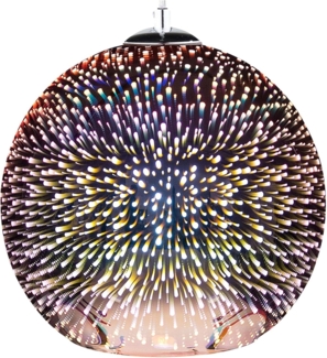 'Sessera' Hängeleuchte Kupfer Glas mit Schirm in Kugelform 3D-Feuerwerk-Effekt Skandinavischer Stil für Wohnzimmer Esszimmer