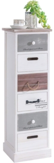 CARO-Möbel Standregal Aviano mit 6 Schubladen, kleine Kommode im Vintage Stil, Schubladenkommode im Shabby Look