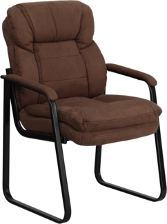 Flash Furniture Chefsessel aus Mikrofaser, mit Lendenwirbelstütze und Schlitten, Braun