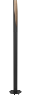 EGLO LED Stehlampe Barbotto, elegante Eck Standleuchte, Stehleuchte aus Stahl in Schwarz und Holz in Natur, FSC zertifiziert, Lampe Wohnzimmer, warmweiß, 137 cm