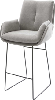 Barstuhl Clea-Flex Strukturstoff Soft Grau Kufengestell Metall