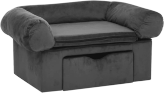 vidaXL Hundesofa mit Schublade Dunkelgrau 75x50x38 cm Plüsch 171079