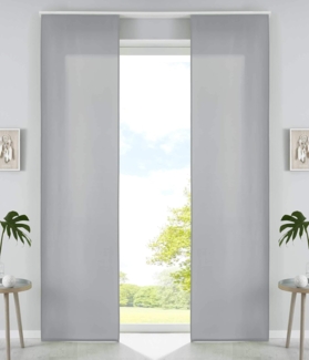 Gardinenbox Schiebegardine (2 St), Paneelwagen, blickdicht, Flächenvorhänge Mikrofaser Blickdicht Matt mit Paneelwagen 85600N2