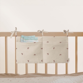Artee Bettnestchen Babybett Organizer Taschen Aufbewahrung aus Musselin