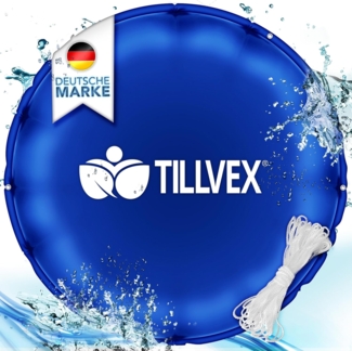 tillvex® Poolkissen Winter XXL 500cm rund schwarz | Luftkissen inkl. Reparaturkit | Winterkissen mit Sicherheitsventil | Poolpolster Pool Abdeckung Kissen Doppelnaht