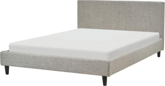 Bett mit Lattenrost FITOU 140 x 200 cm Stoff Hellgrau