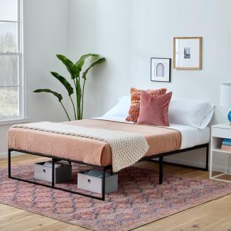 Linenspa Moderner Bettrahmen – Metallbett mit Lattenrost aus Stahl – 30 cm Stauraum unter Bestgestell – Schnelle Montage – Bett 160x200 cm