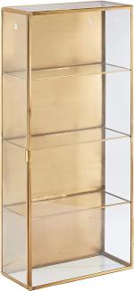 Schrank Glass aus Messing mit Gold Finish