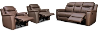 Vente-unique - Ledergarnitur Relax 3+1+1 - Braun - EVASION