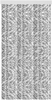 Flauschvorhang 160x200 cm in Meliert hellgrau - weißv, perfekter Insekten- und Sichtschutz für Ihre Balkon- und Terrassentür, viele Farben