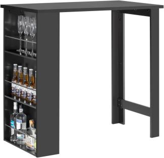 SoBuy FWT17-SCH Bartisch schwarz Küchentisch mit 3 Regalfächern Stehtisch Tresen Theke, BHT ca. : 112x106x57cm