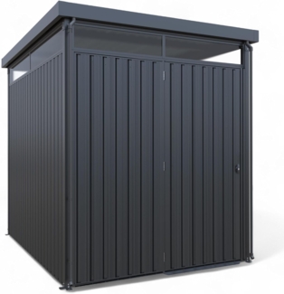 Metall Gerätehaus Systemhaus 5,5m² Geräteschuppen Flachdach Skylight 226cm hoch