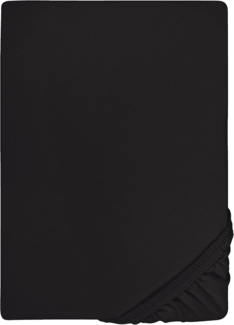 biberna Feinjersey-Spannbetttuch 0077144, schwarz, 1 x 90 x 190 cm - 100x200 cm