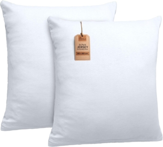 NatureMark 2er Pack Jersey Kissenbezug Kissenhülle Kissenbezüge Seitenschläferkissen Nackenkissen viele Größen und Farben ÖKO-TEX (80x80 cm, Weiß)