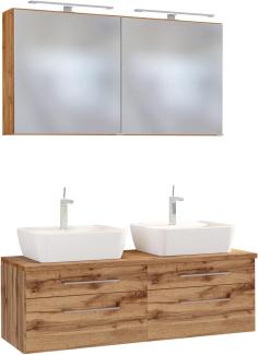 Bad-Set 5-tlg. 'Davos' mit LED-Beleuchtung und Waschbecken