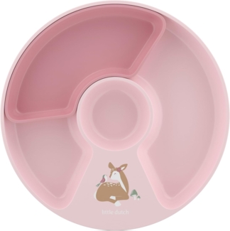 Mepal - Kinderteller mit Unterteilung Mio Little Dutch - Hohe Kanten/Ecken für Schöpfen - Anti-Rutsch-Boden - Mit Fach zur Unterteilung in 2, 3 oder 4 Teile - Mikrowellengeeignet - Fairy Garden