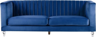 3-Sitzer Sofa Samtstoff kobaltblau ARVIKA
