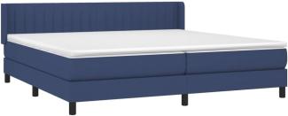 vidaXL Boxspringbett mit Matratze Blau 200x200 cm Stoff, Härtegrad: H2 [3129903]