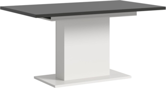 Ausziehbarer Esstisch (B/H/T): 150-190x76x80 in weiß Nachbildung und grau Nachbildung mit Säulen-Fußgestell