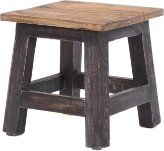 DESIGN DELIGHTS Hocker Fusshocker PALO, 27x26cm (HxB), rustikaler Holzhocker Massivhocker