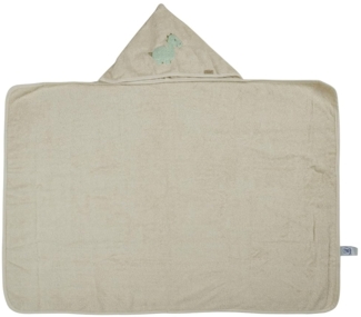 Sterntaler Kapuzenbadetuch 100x70 cm Dino Rexi - Badetuch mit Applikation auf der Kapuze - Babybadetuch aus saugfähiger Baumwolle, beige