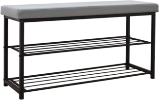 Schuhregal 96x32,5x51cm Schuhbank Offener Schuhschrank Grau