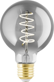 Eglo 110085 LED Filament Leuchtmittel E27 Decorative Spiral, schwarz-transparent/Glas bedampft L:12cm Ø:8cm dimmbar 2000K